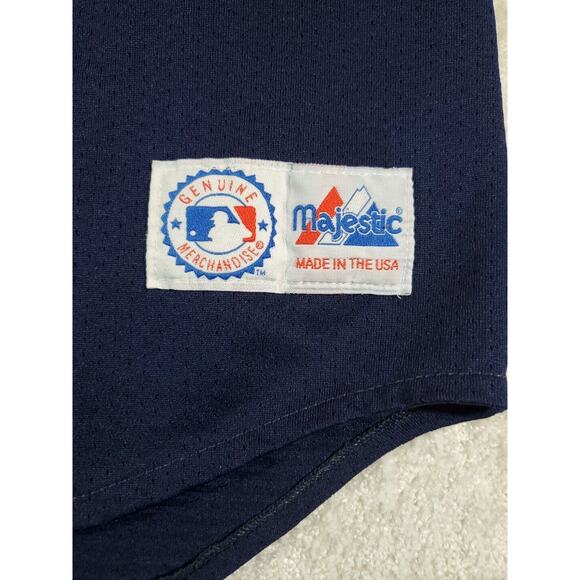 Cleveland Indians Majestic Size LG Short Sleeve Button Down Crew Neck Jersey - Picture 11 of 11